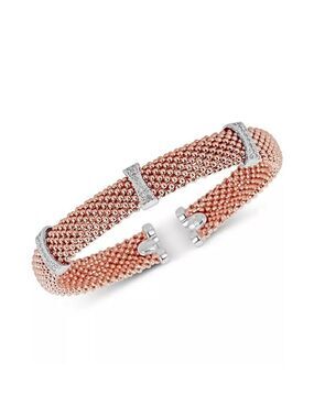 Macy’s Diamond Mesh-Look Station Bangle Bracelet (1/4 ct t.w.)